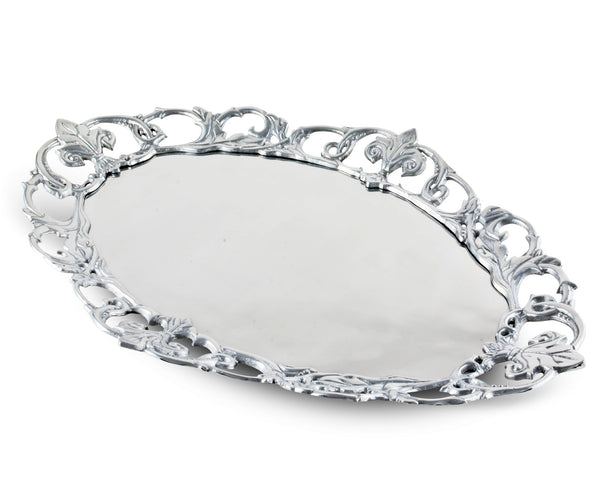 Fleur De Lis Oval Serving Tray