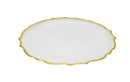 Alabaster White Dinner Plates with Gold Trim