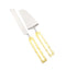 Cake Servers with Square Gold Loop Handles