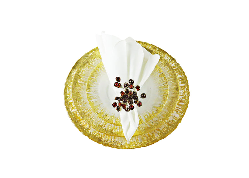 Dinner Plates with Flashy Gold Design