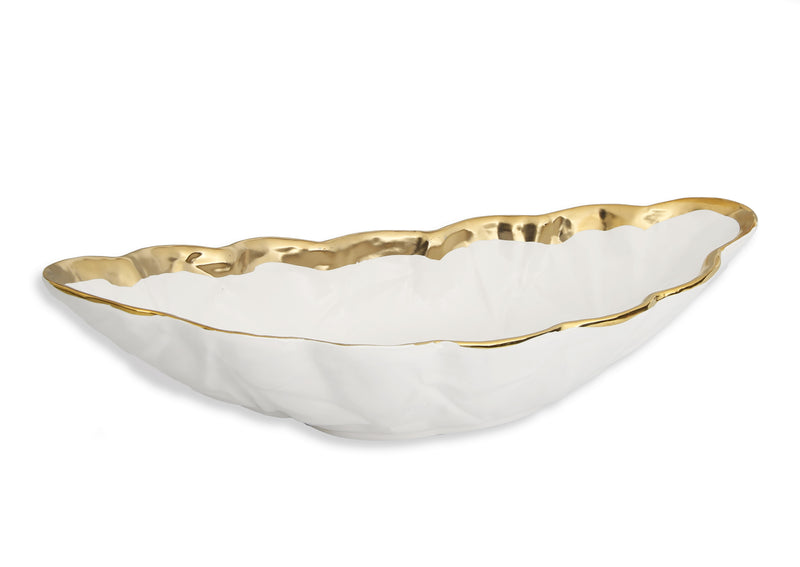 White Porcelain Leaf Shaped Bowl